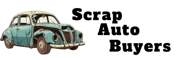 Illustration of a vintage, rusty blue car with a worn exterior and visible damage, including a crushed front and faded paint. The classic design, reminiscent of mid-20th-century vehicles, stands alone against a white background—a perfect candidate to sell your junk car for cash.